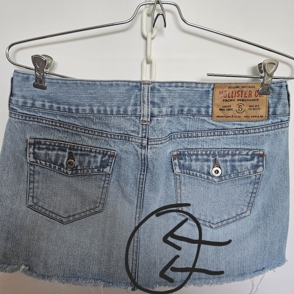 Hollister Y2k 90's Micro Mini Skirt Denim Blue (7) - Picture 4 of 13